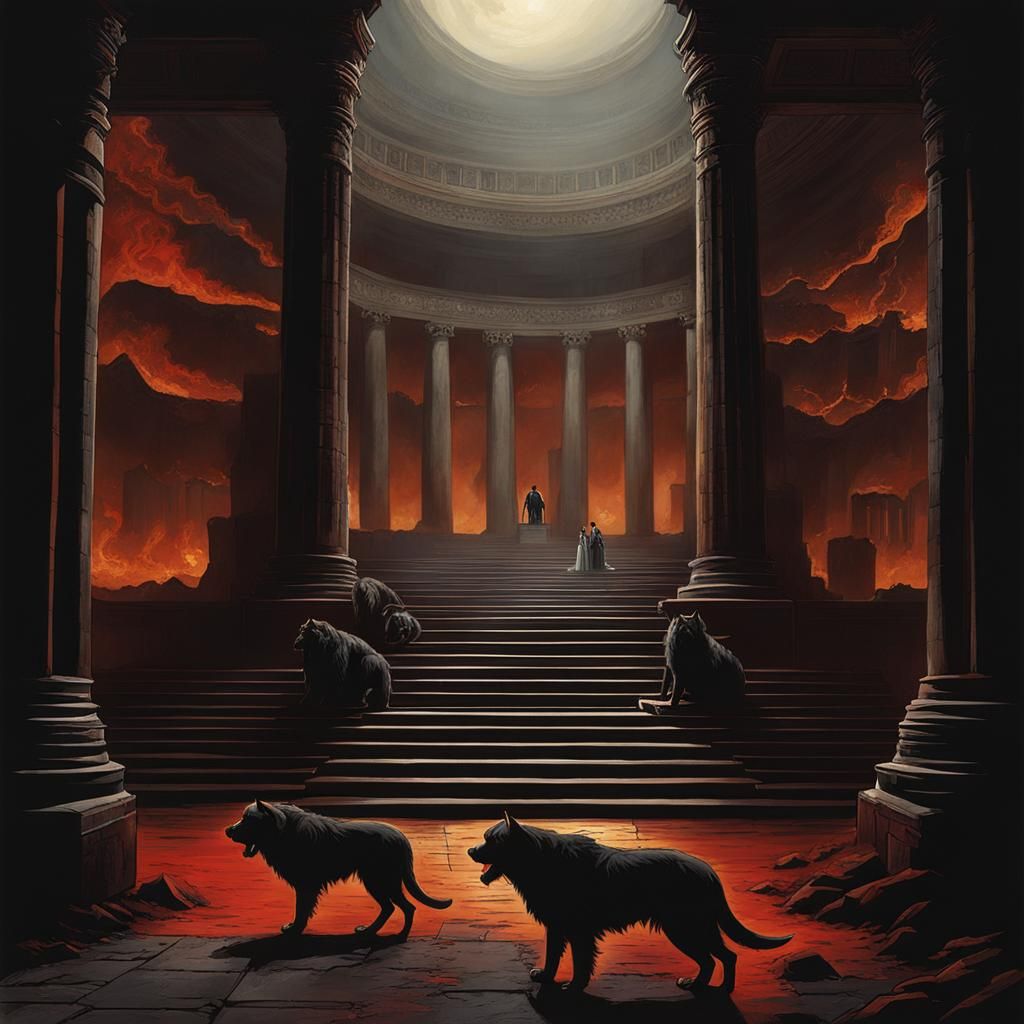 Hades' Palace with Cerberus in Sinister Style