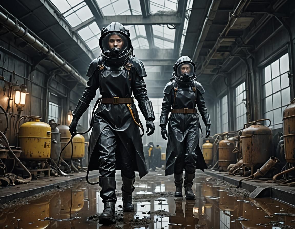 Woman Sprays Pesticides on Alien Planet