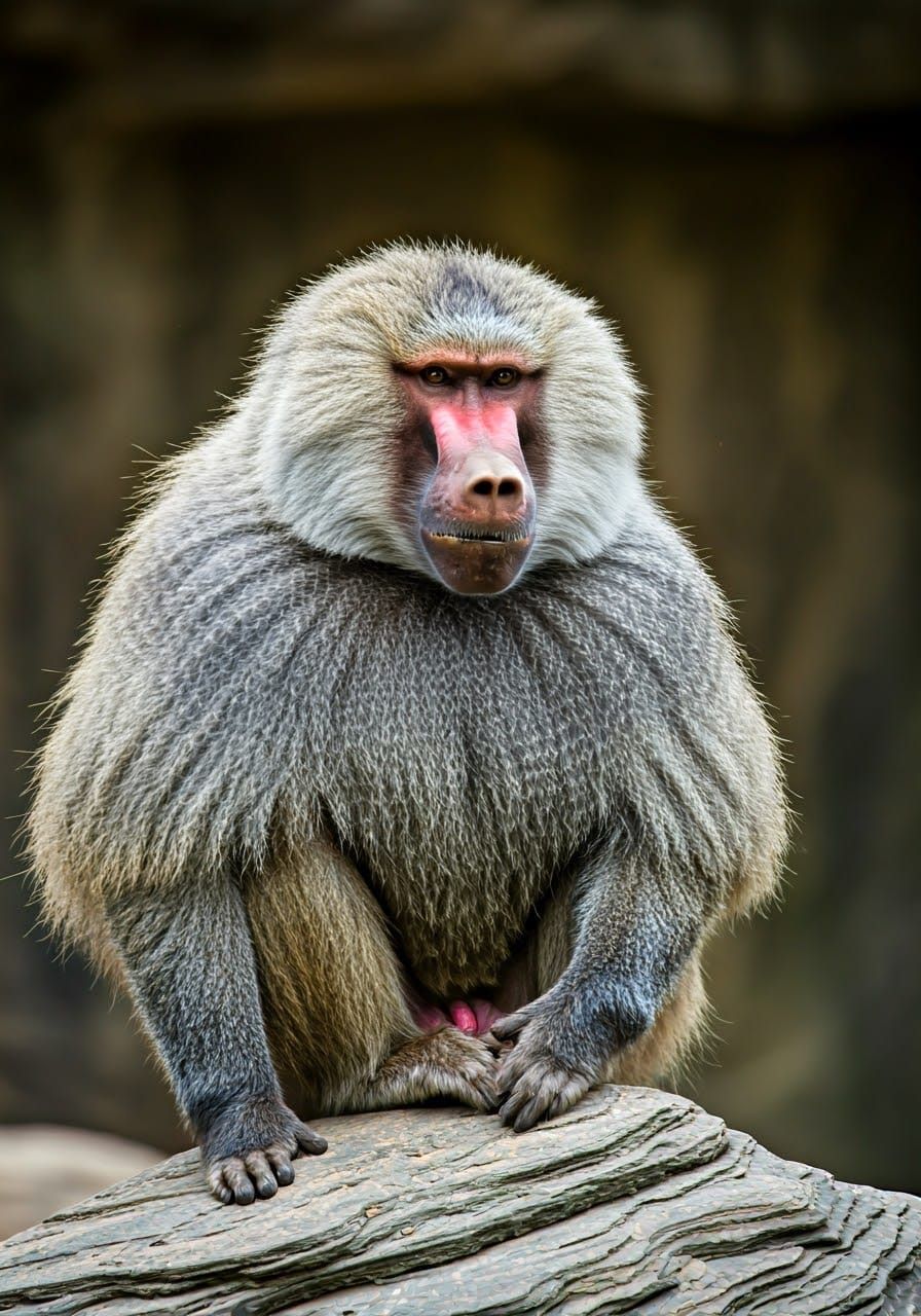 Majestic Baboon Surveys Desert Kingdom