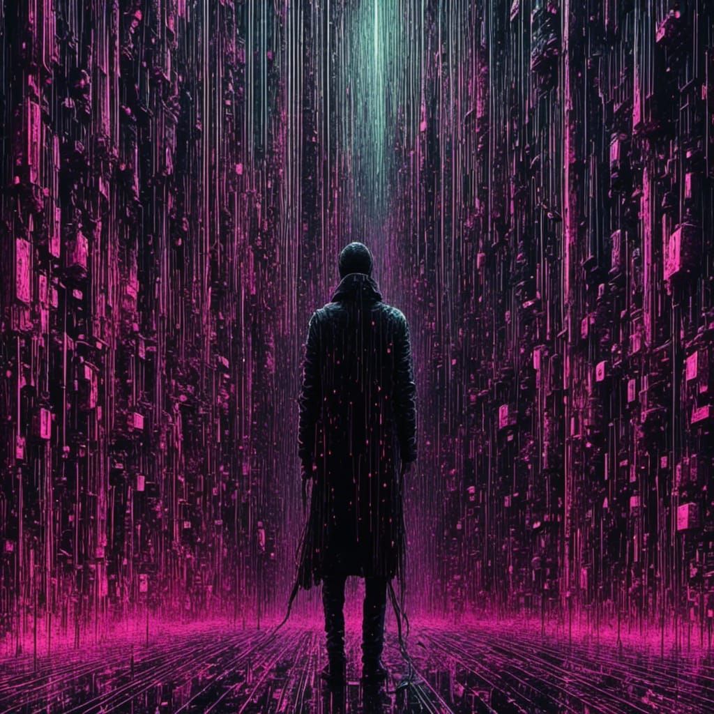 Matrix Glitch with Amethyst Abyss Aesthetic