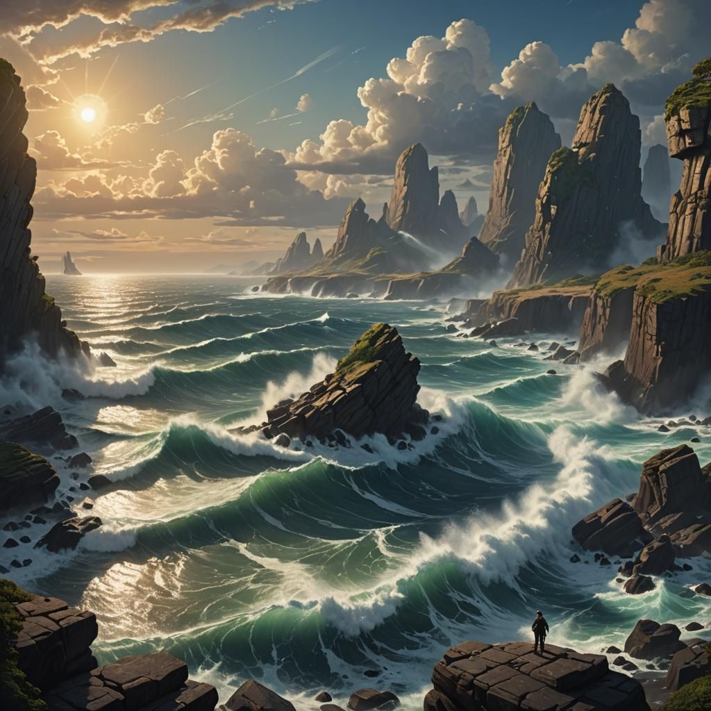Dramatic Seascape in Dark Fantasy Style
