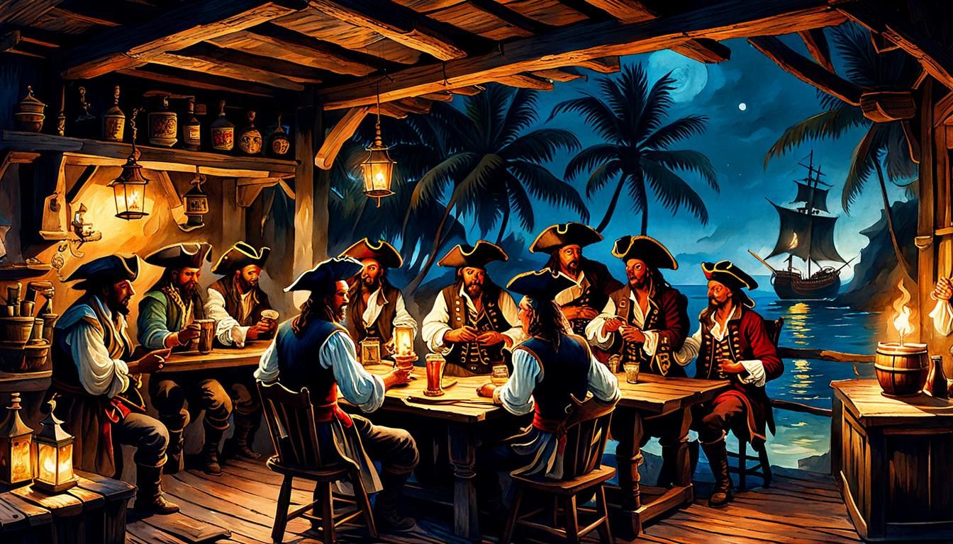 An old pirate tavern on a Caribbean island