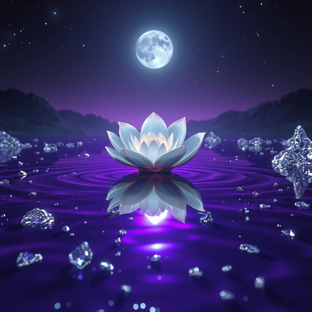 Ethereal Bloom Under Starlight