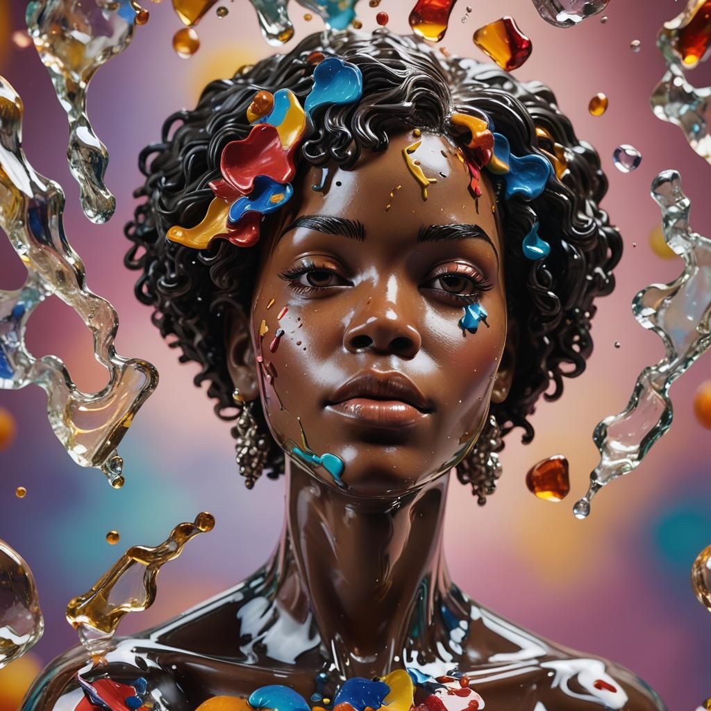 Hopeless Romantic in Glass Figurine: Hyperrealistic Art