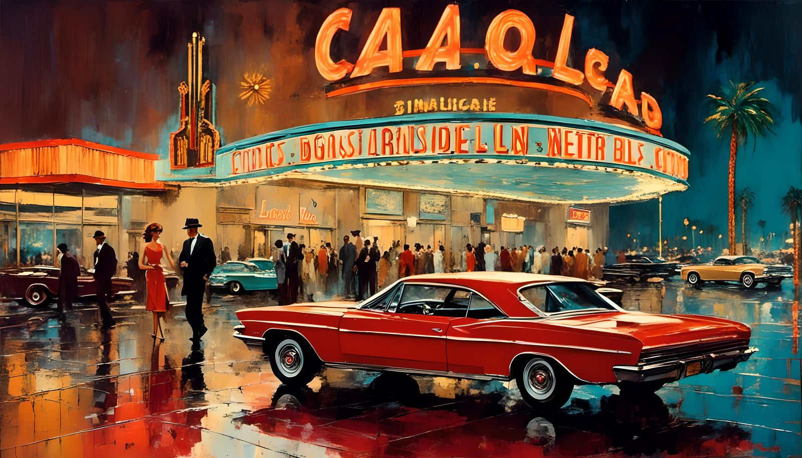 Las Vegas in the 1960s at Night