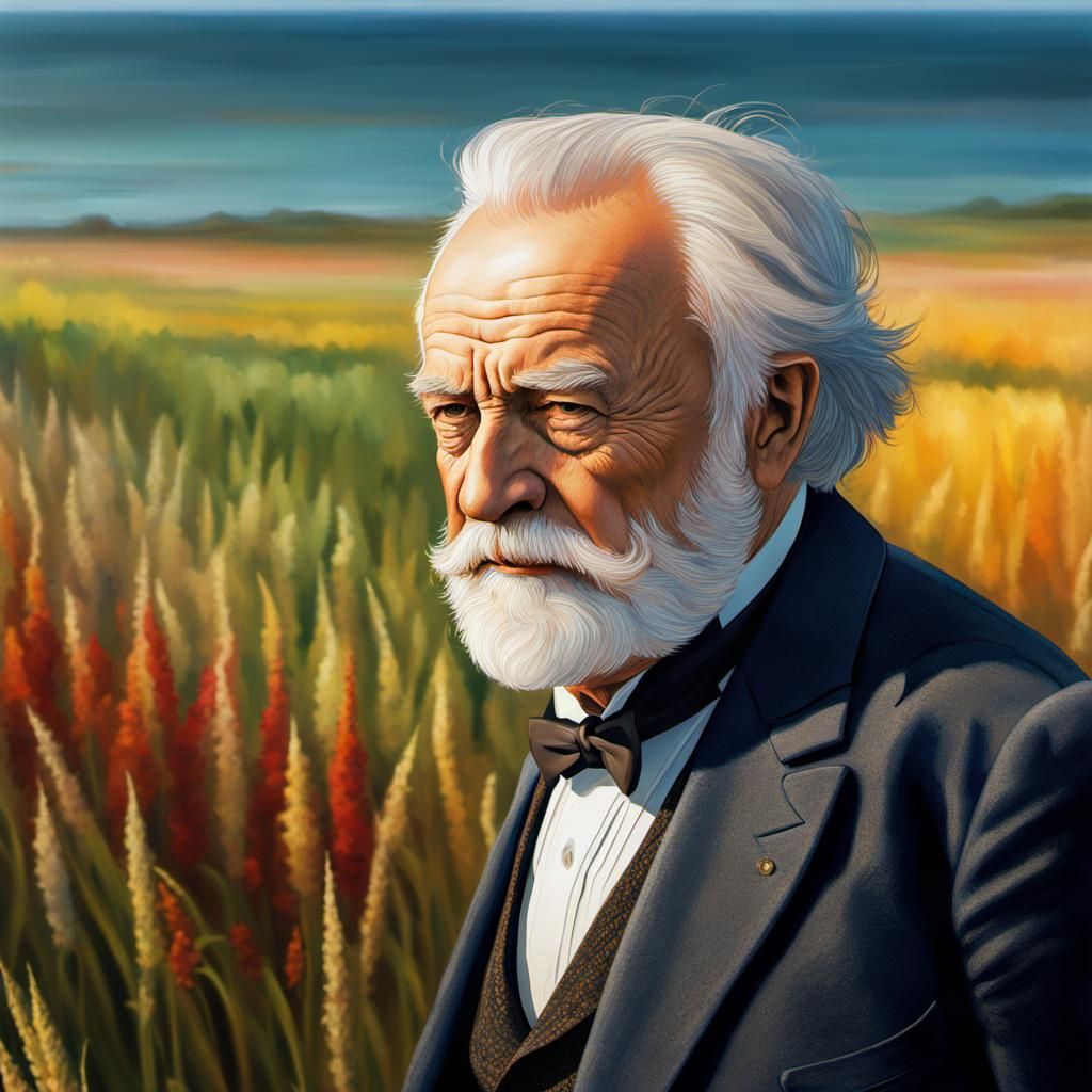 Victor Hugo Walks By The Sea: Impressionistic Portrait