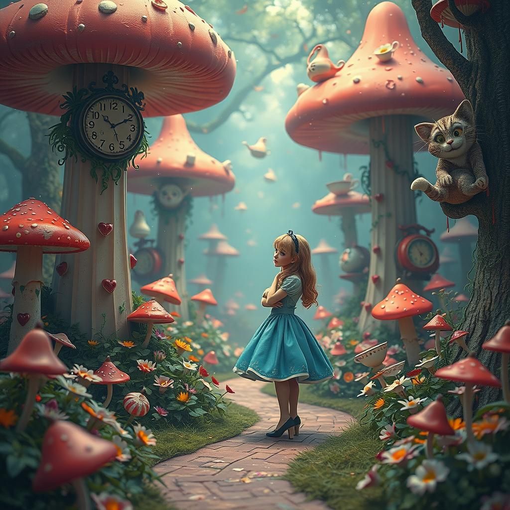 Alice in Wonderland: A Surreal Digital Painting