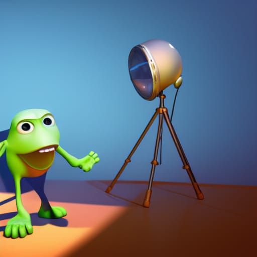 Pixar-Style 3D Art with Radial Gradient