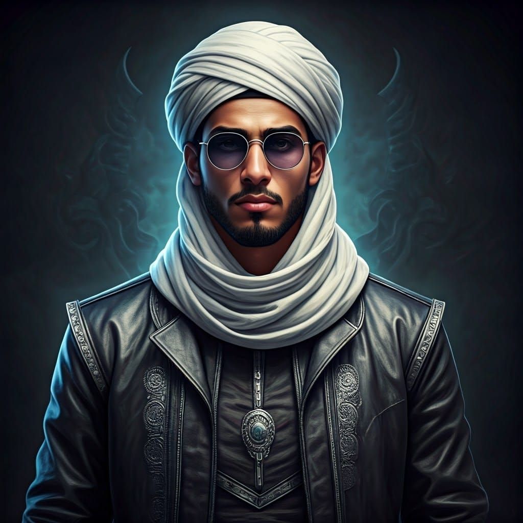 Young Man in Turban: Surreal Matte Painting