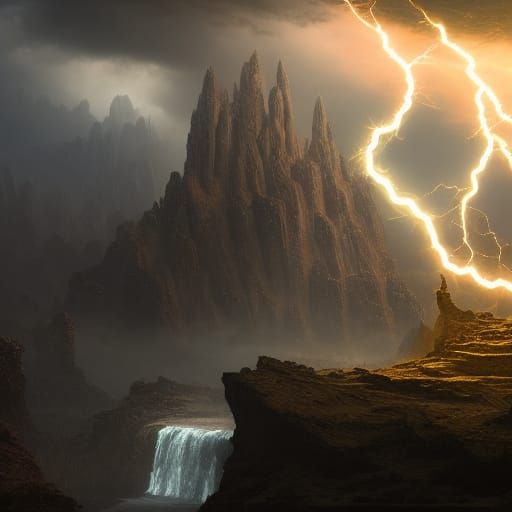 Epic God of Lightning Fantasy Concept Art