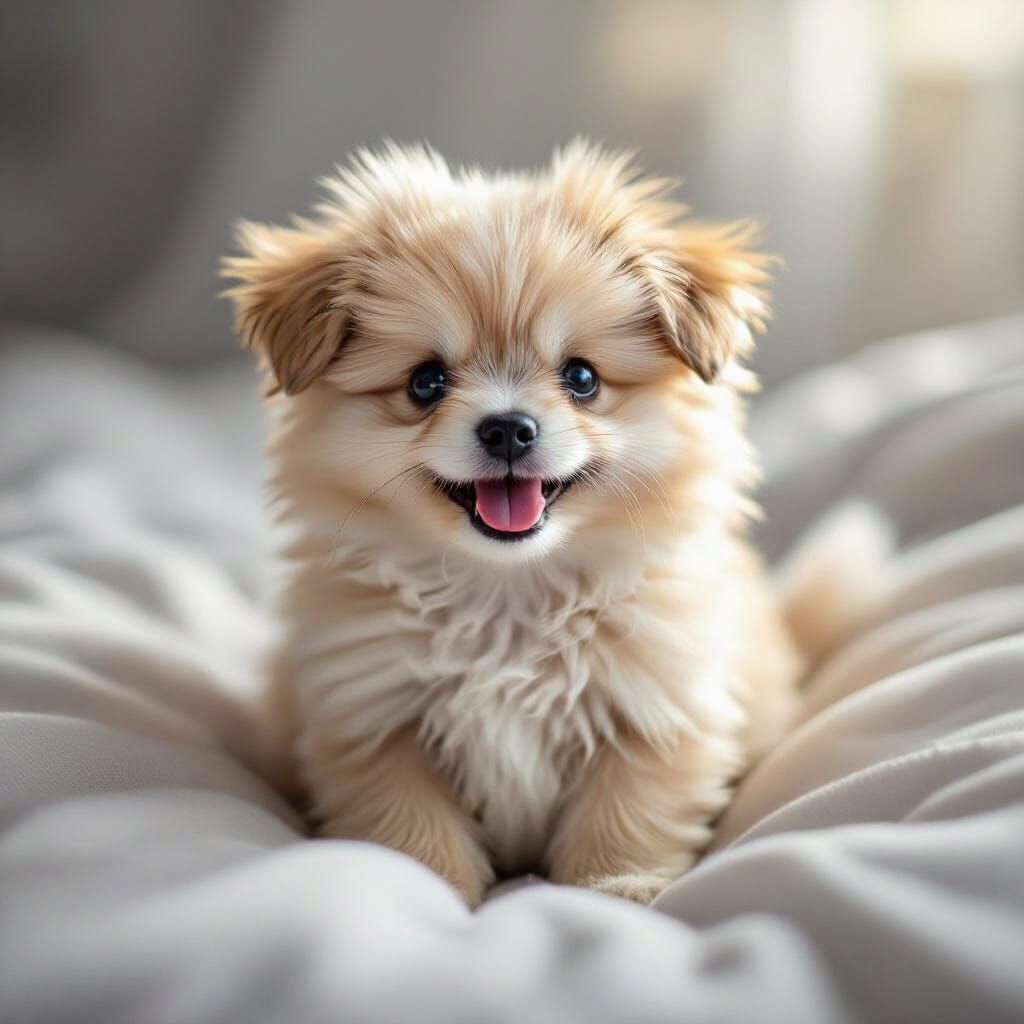 Hyperrealistic Photo of a Fluffy Happy Pet