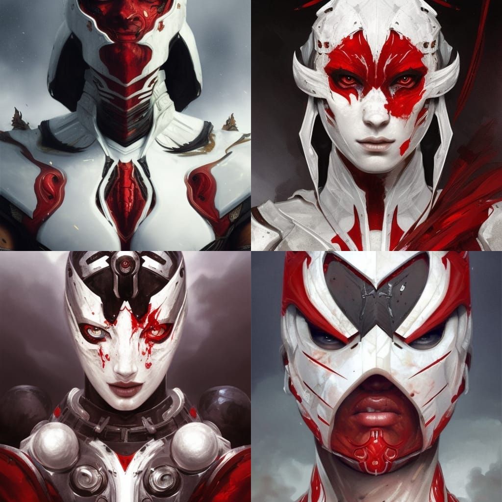 Striking Warriors Portrait with White Armor