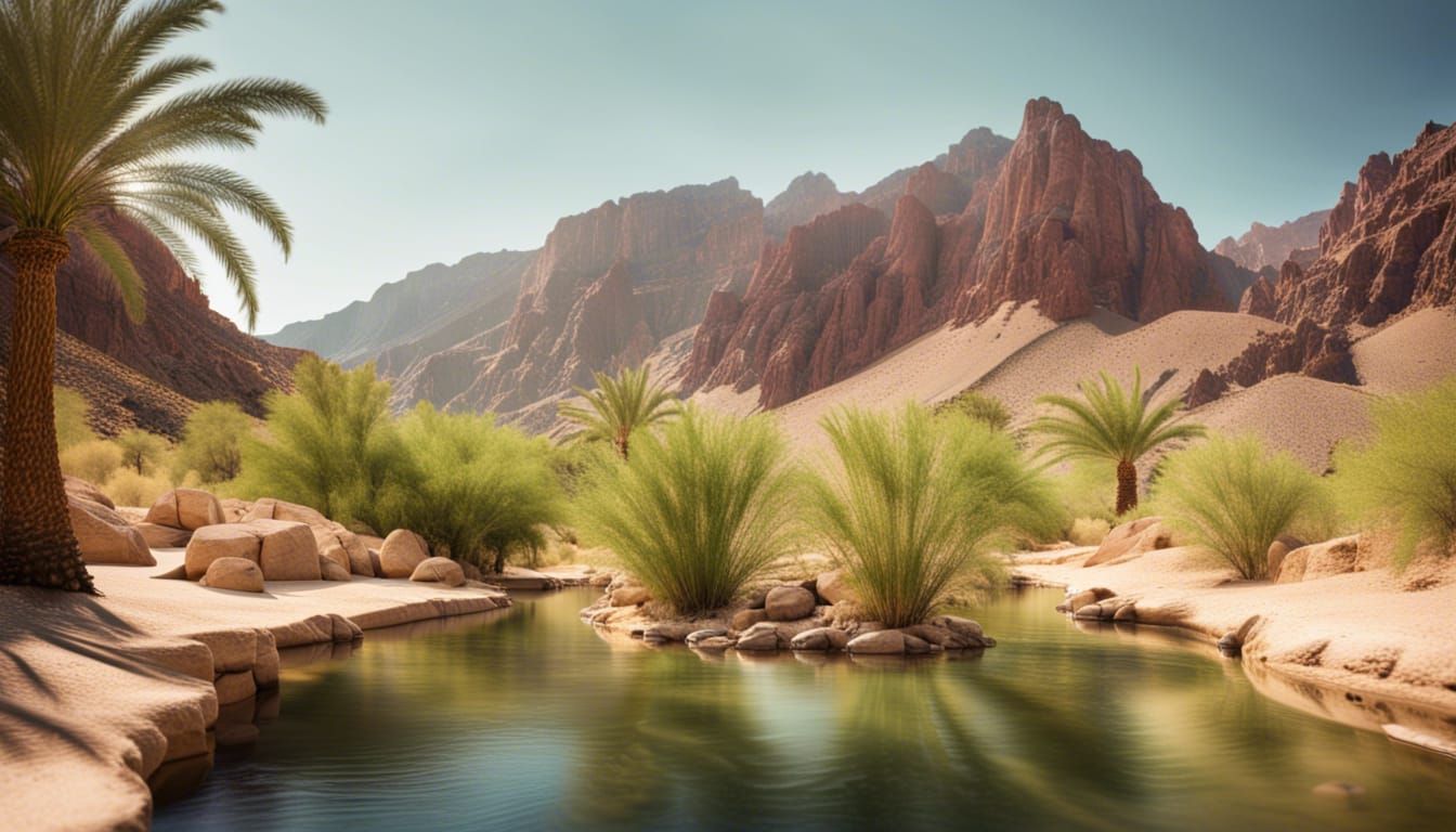 Desert Oasis Color Photograph