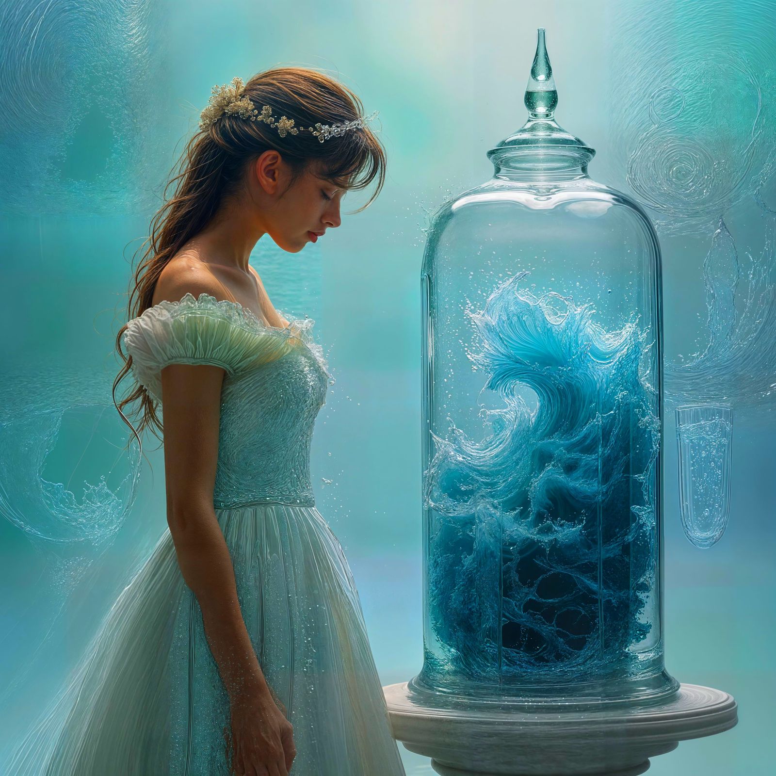 Sea Trapped Within a Glass