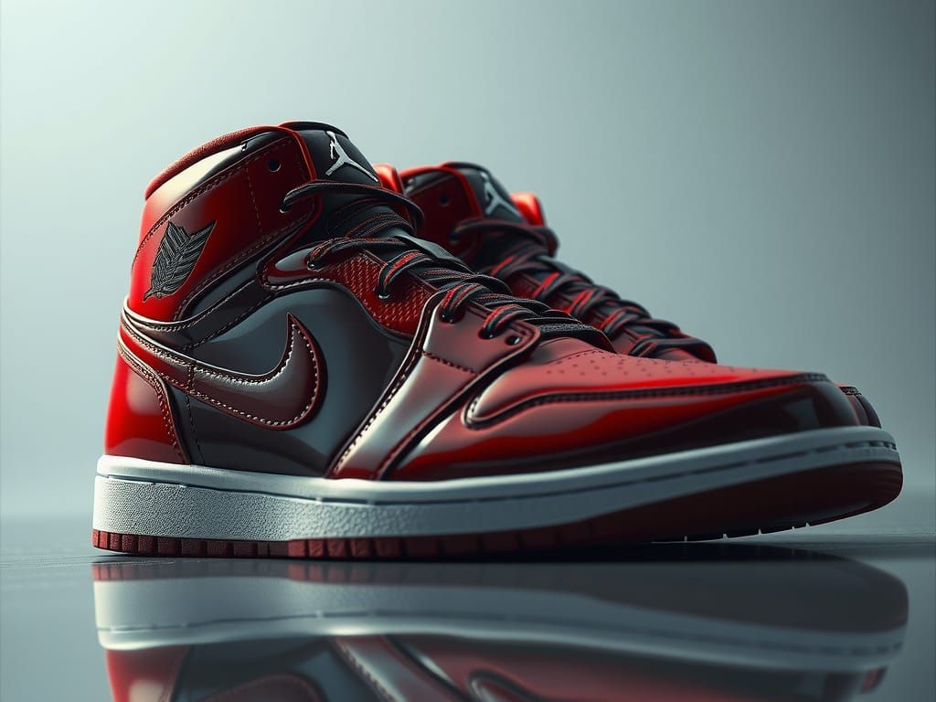 Nike Air Jordans in Detailed Matte Painting Style