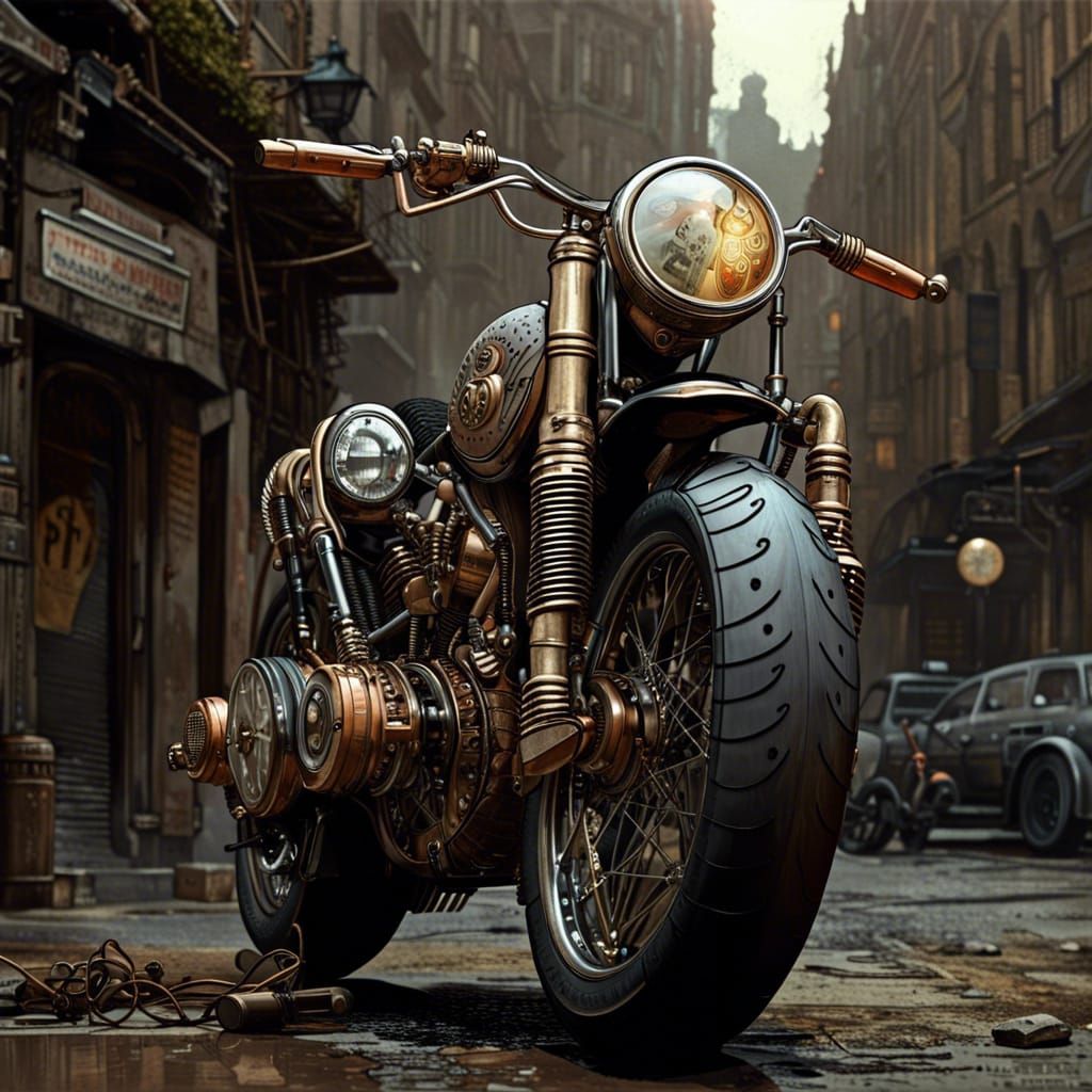 Steampunk motorcycle