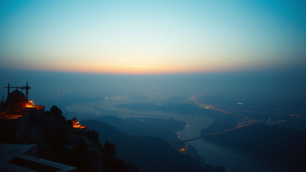 Mystical River Confluence at Dusk in Cinematic Style