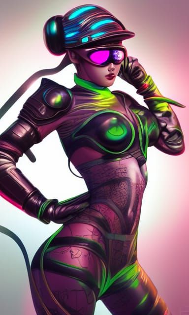 Chinese Sci-Fi Pinup Girl in Comic Book Art