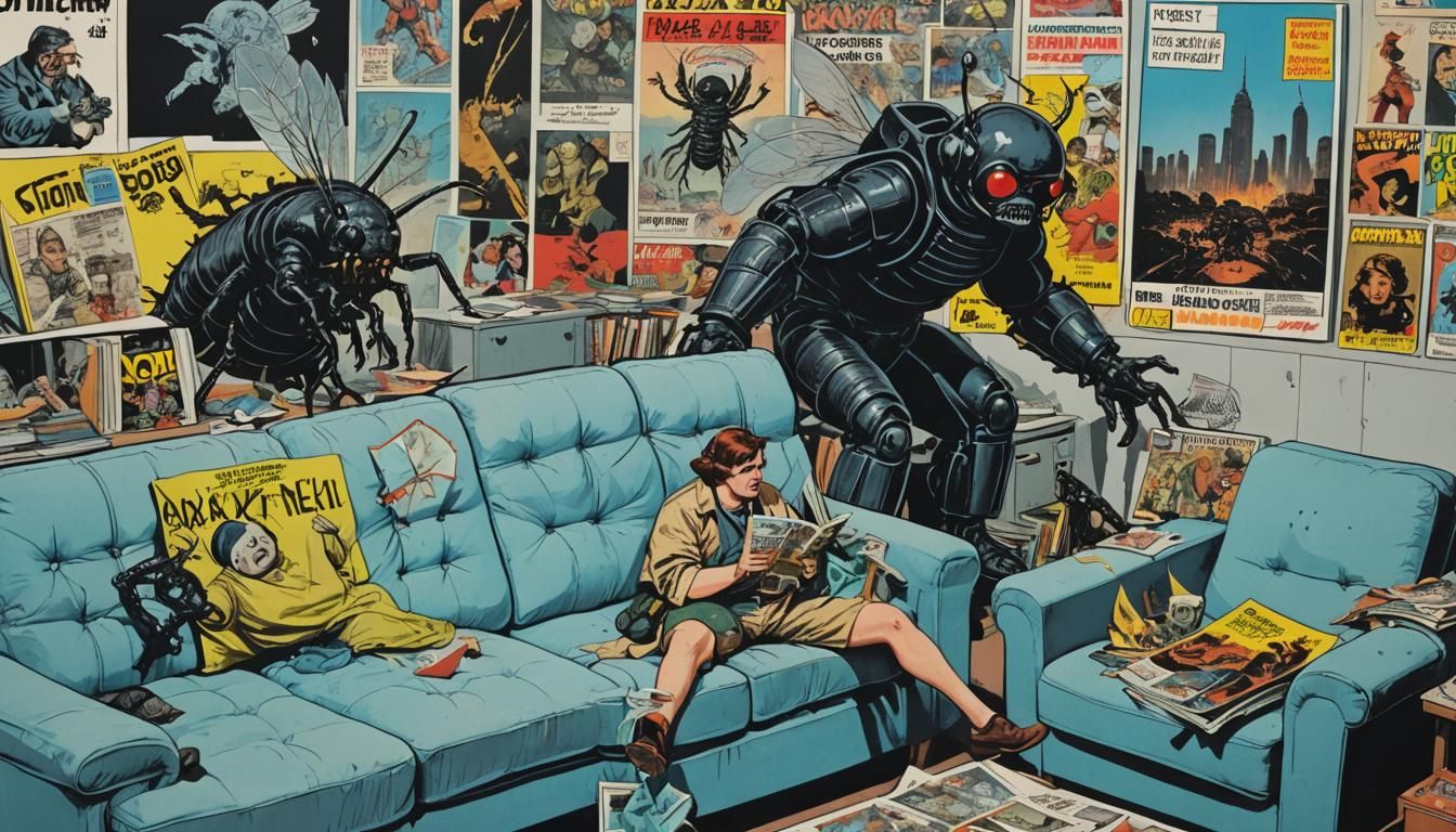 Radioactive Comic Book Scene in Pop Art Style