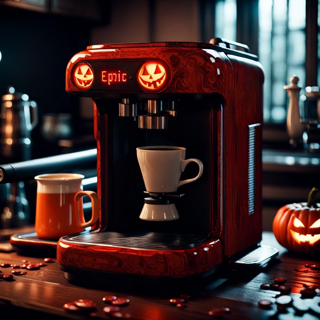 Horror Coffee Maker for Halloween in 3D