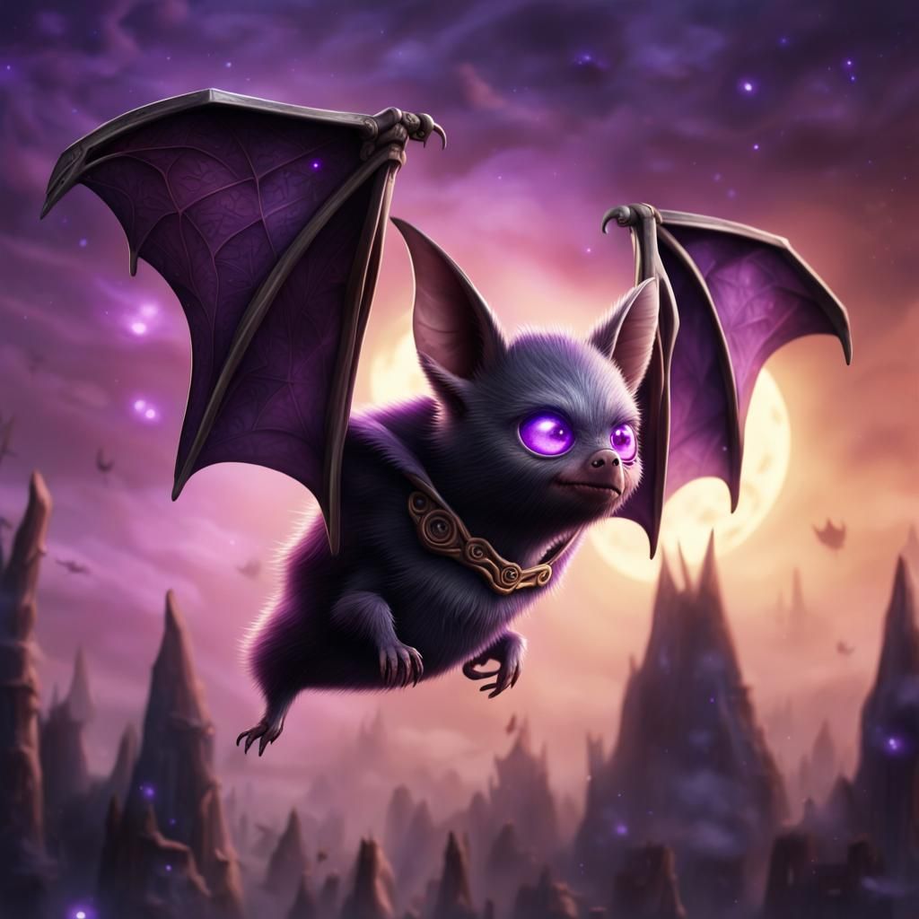 Cute Bat with Third Eye Digital Painting