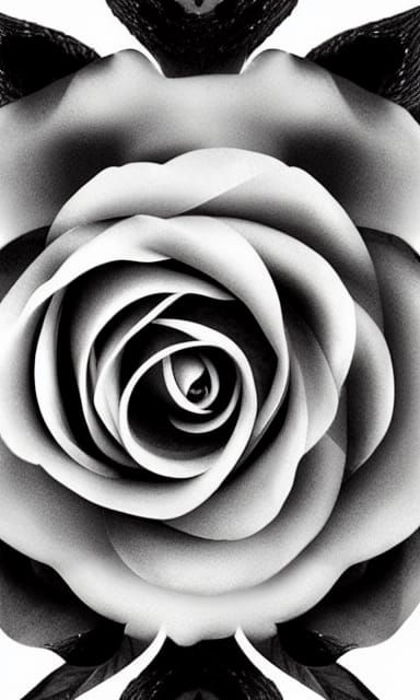 Epic Black and White Crystal Rose