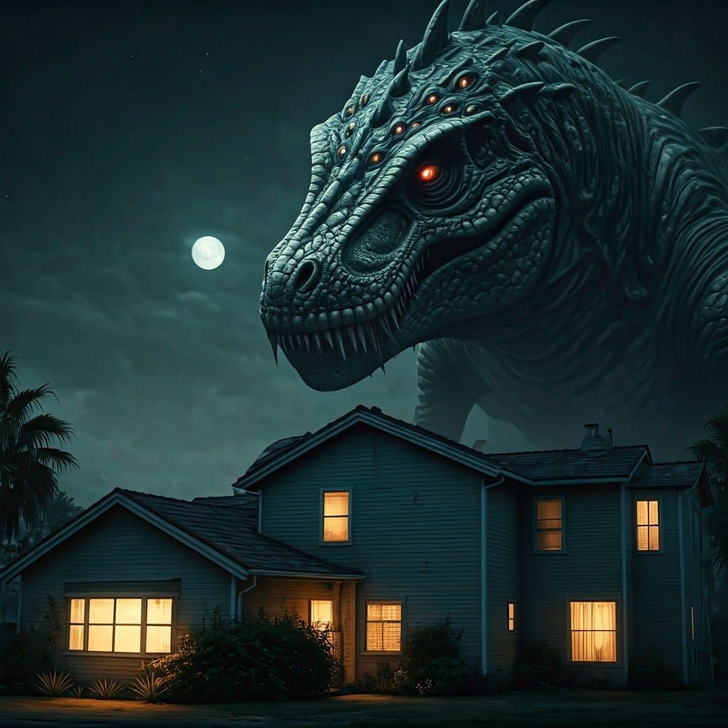 Gargantuan T-Rex-Pinhead Hybrid Terrorizes San Diego Suburb....