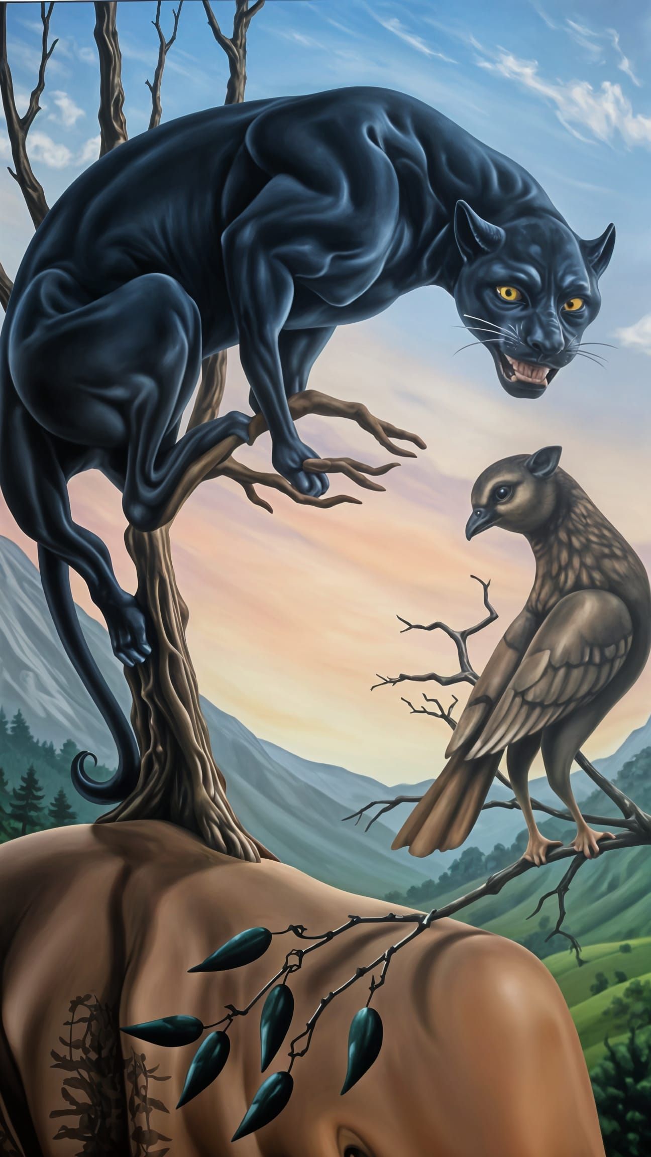 Optical Illusion: Figures Forming Human Faces