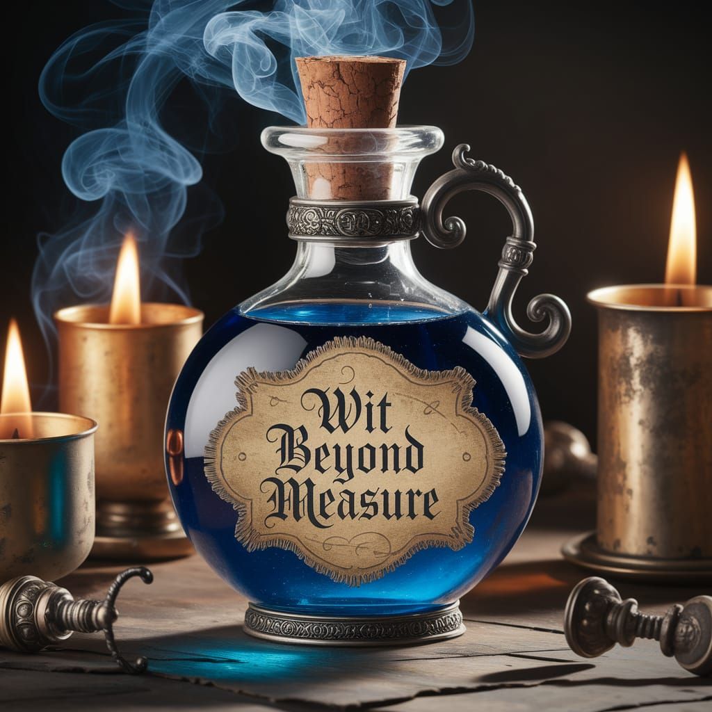 Ancient Alchemist's Treasure in Mystic Glass Bottle