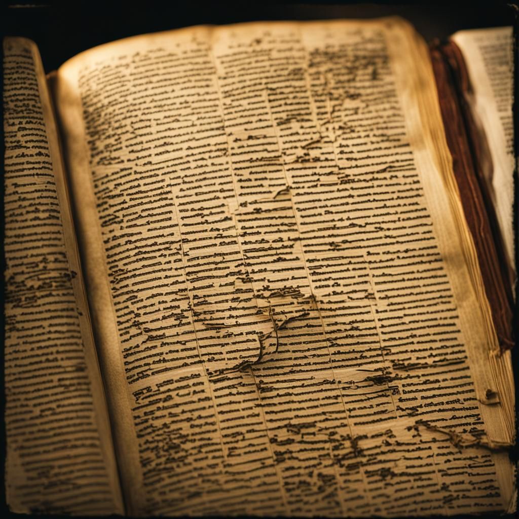 Bible Open to Psalm 104:5, Cinematic Film Still