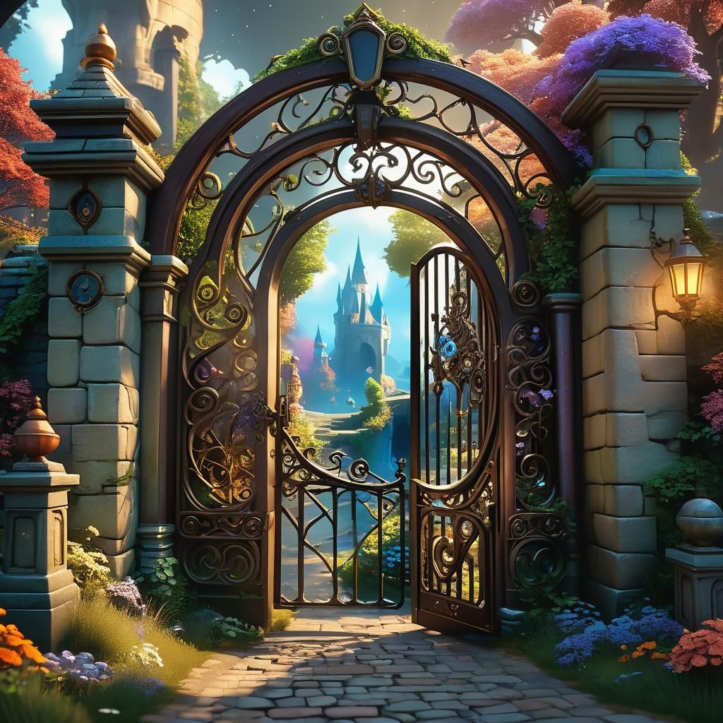 Magical Gate Opens to Fantasy World in Vivid Color