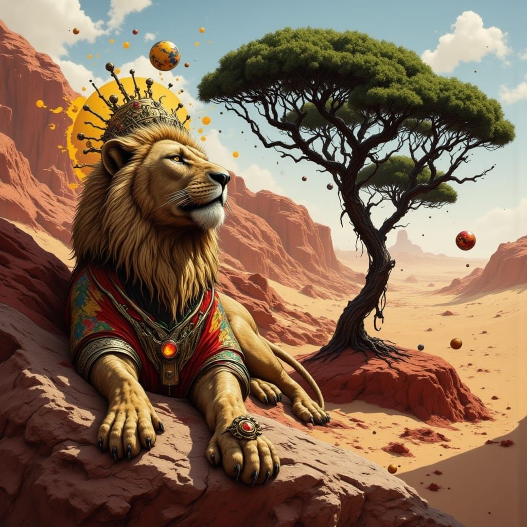 Majestic Lion in Regal Splendor