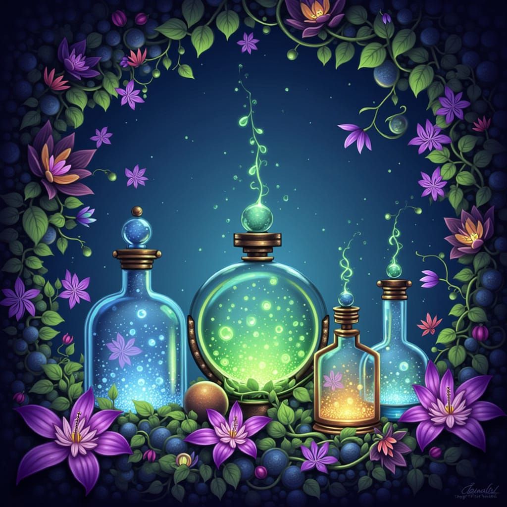 Fantastical Plant Growth Potions with Alien Flora
