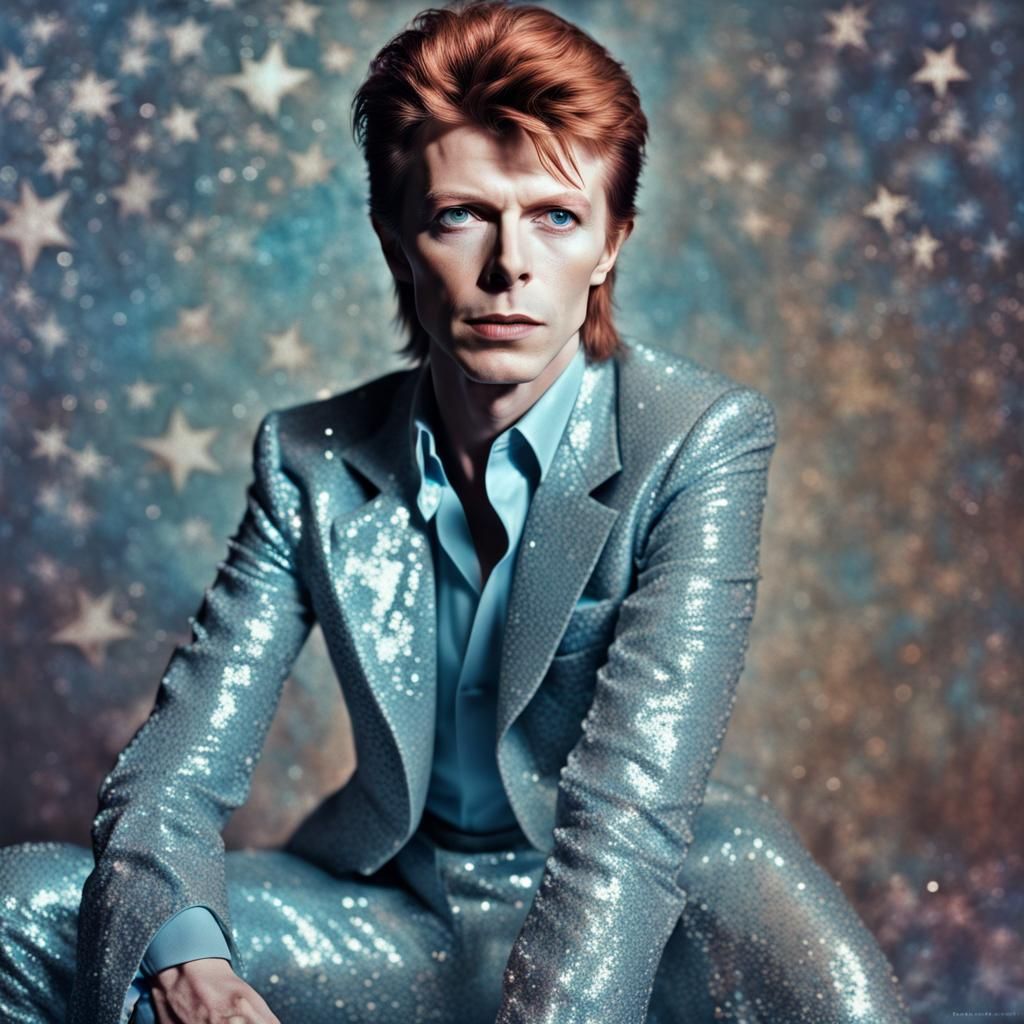 David Bowie as Blue Ziggy Stardust Portrait