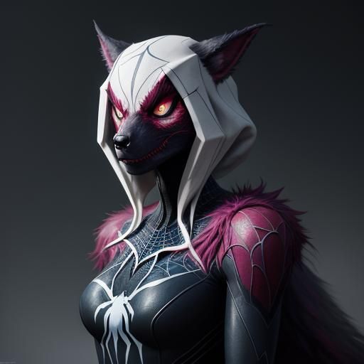 Spider Gwen's Werewolf Transformation: Detailed Fantasy Art