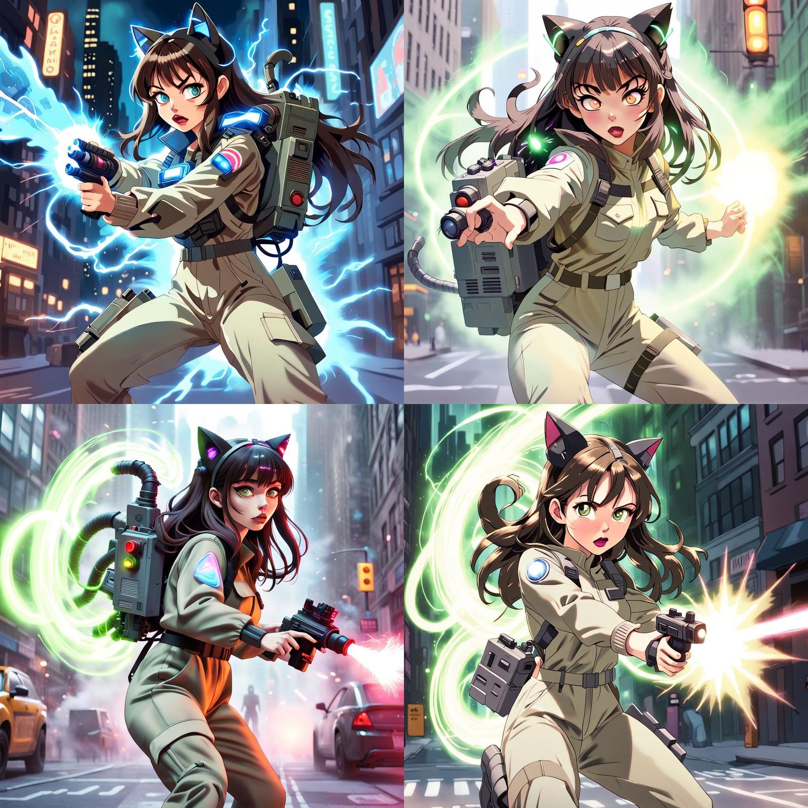 Gothic Anime Ghost Hunter in New York City Streets
