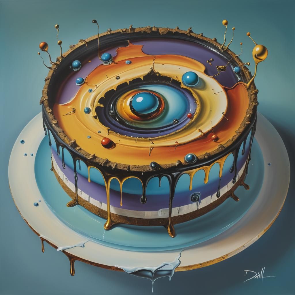 Surreal Melting Bug: A Dali-esque Oil Painting