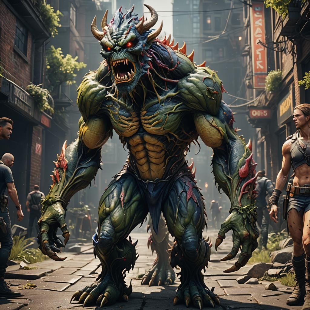 Intricately Detailed Mutant Monster in 3D