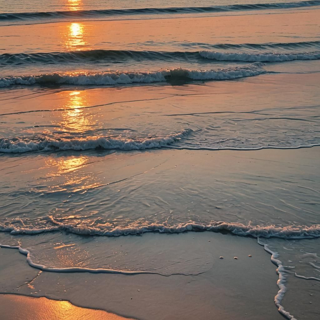 Stunning Beach Sunset at Twilight