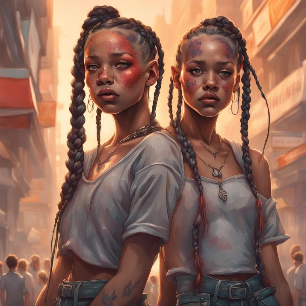 Skaters with Pierced Tongues: Hyperdetailed Digital Portrait