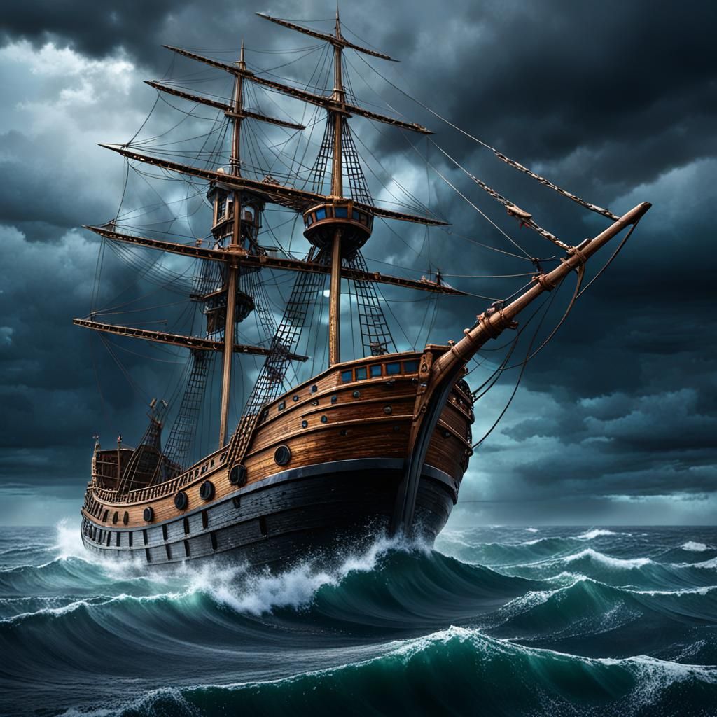 Stormy Seas: A Fantastical Naval Battle