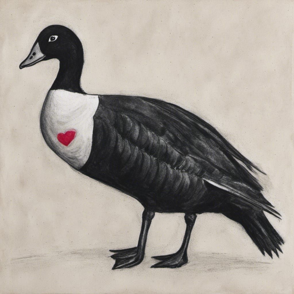 Distressed Goose: Charcoal Rendering of Post-Traumatic Stres...
