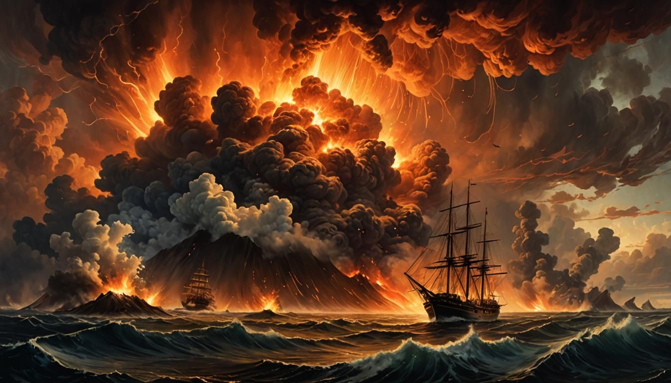 Krakatoa Eruption: Ship Battles Pyroclastic Flows and Tsunam...