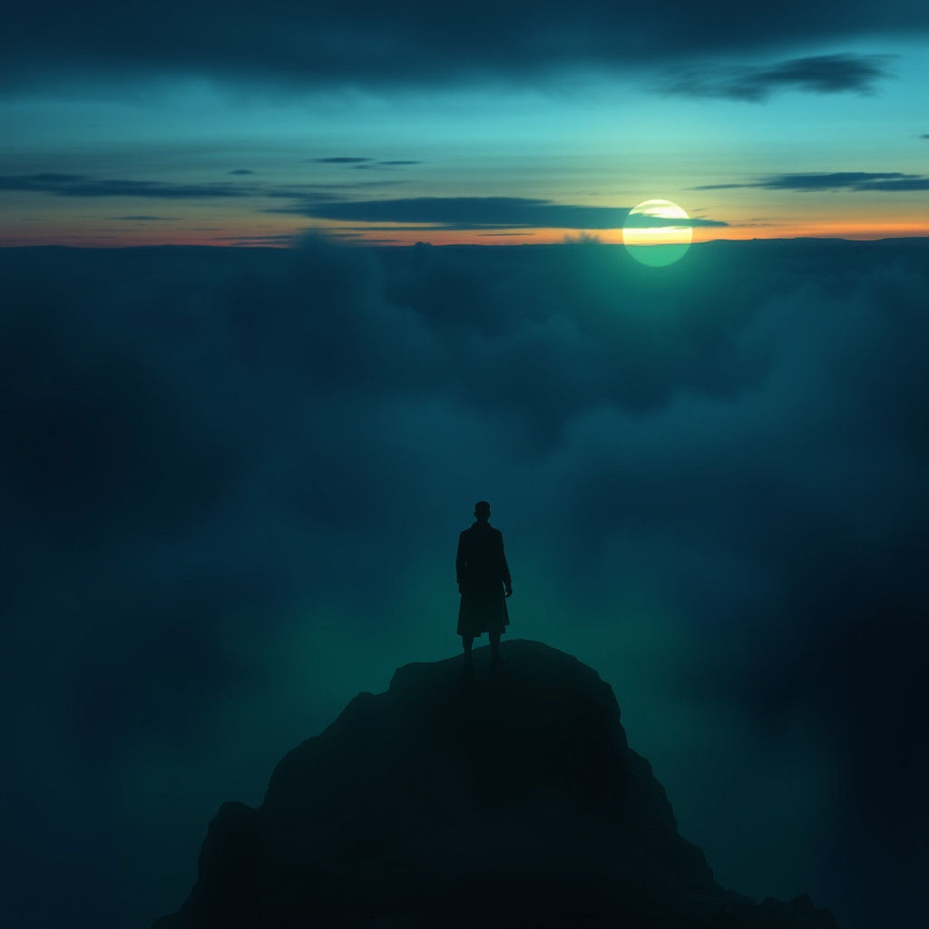 Ethereal Mountain Dusk: A Fantasy Concept Art