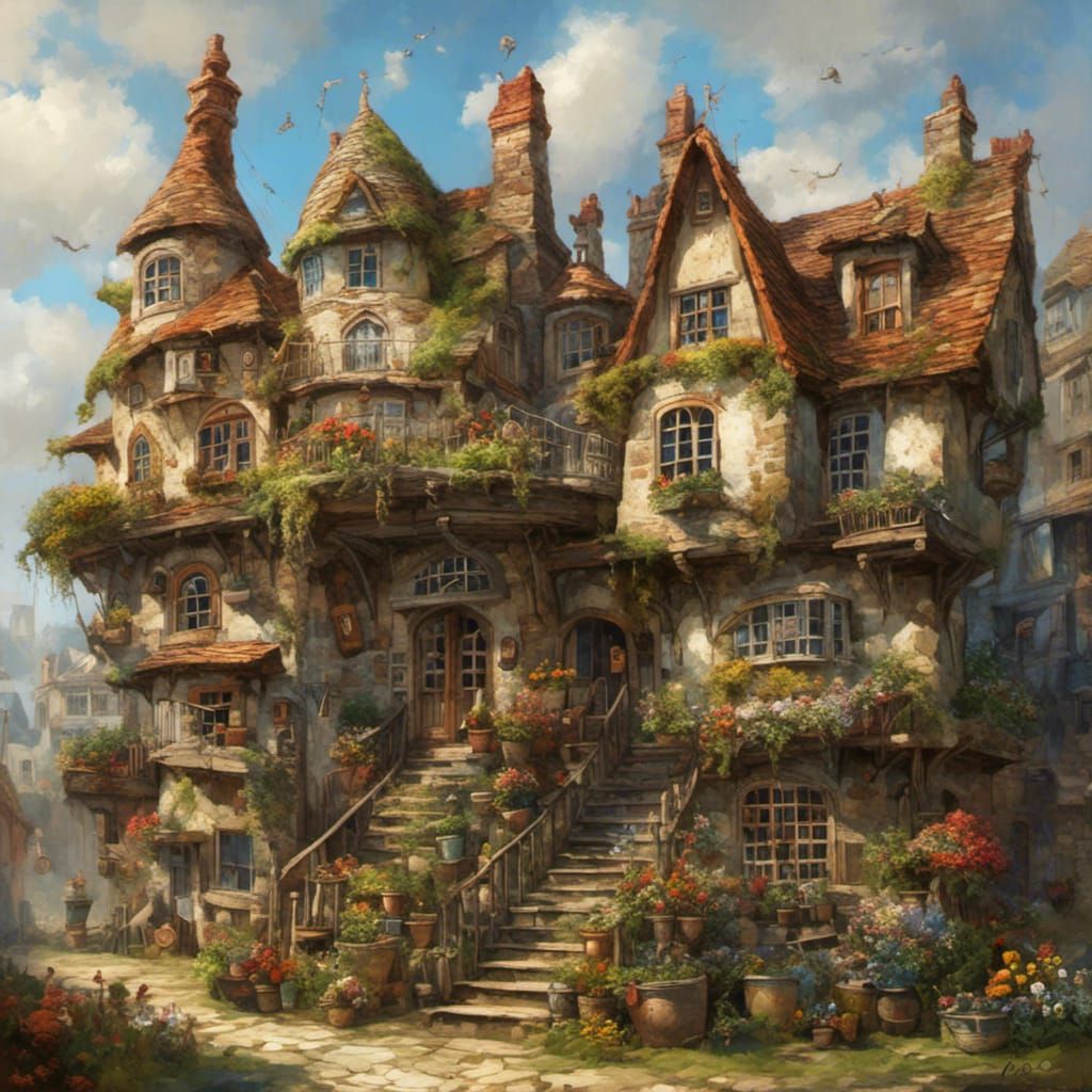 Wonky Hyperreal House: A Striking AI Creation