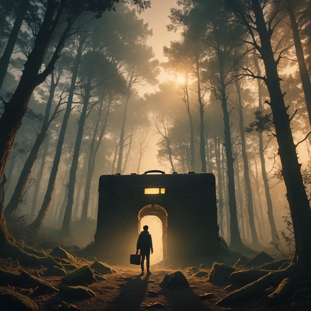 Mystical Portal Beckons in Abandoned Forest