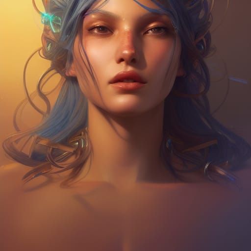 Goddess Portrait in Hyperdetailed Digital Art Style