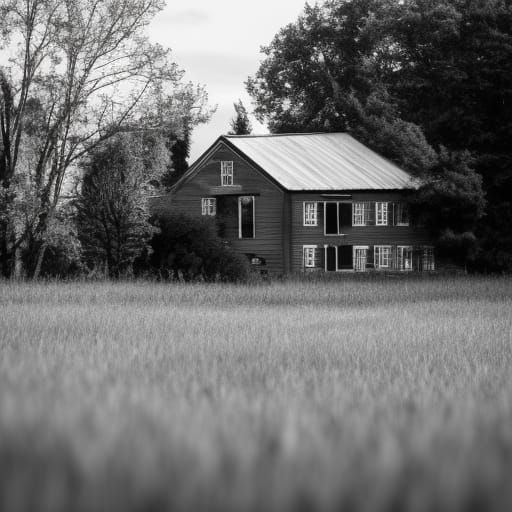 Black and White Farmhouse in Professional Photography Style