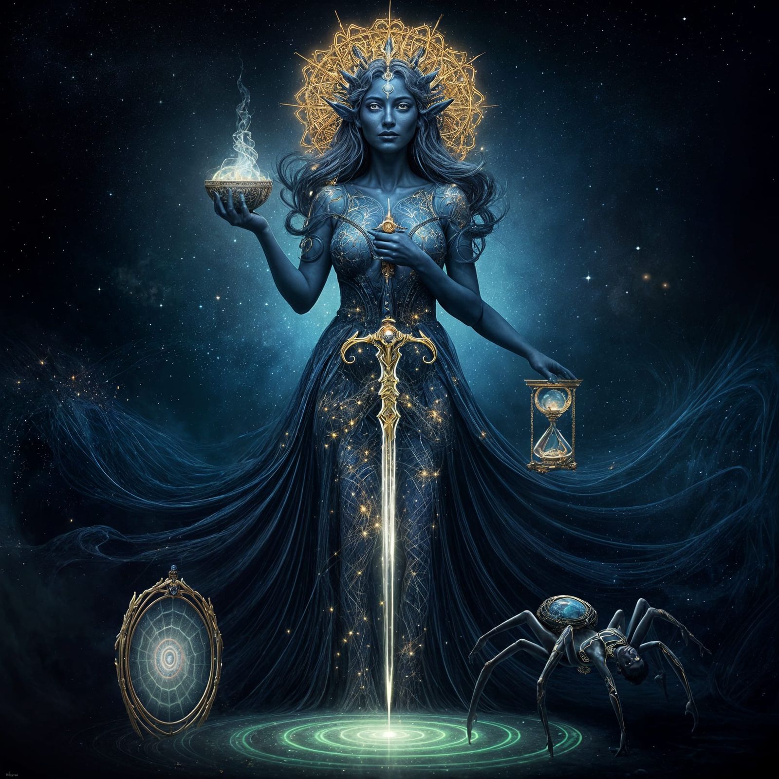 The Goddess And Her Spider