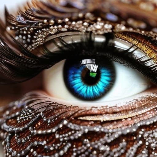 Detailed Eye with Tears: Hyperrealistic Image